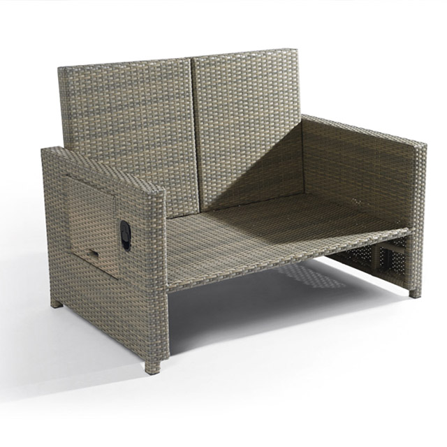 Birdies Factory Dimensions de vente chaudes Double chaise longue en plastique pour plage en rotin avec plastique extérieur