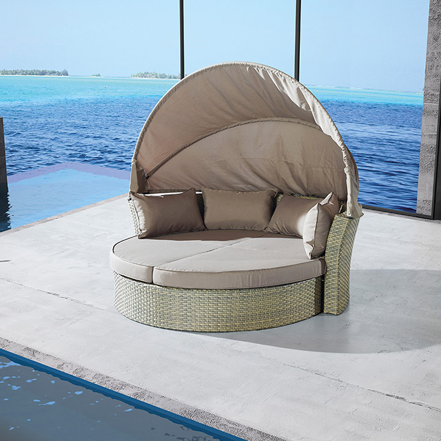 Birdies Factory Double tour avec baldaquin lit de soleil sur la piscine extérieure