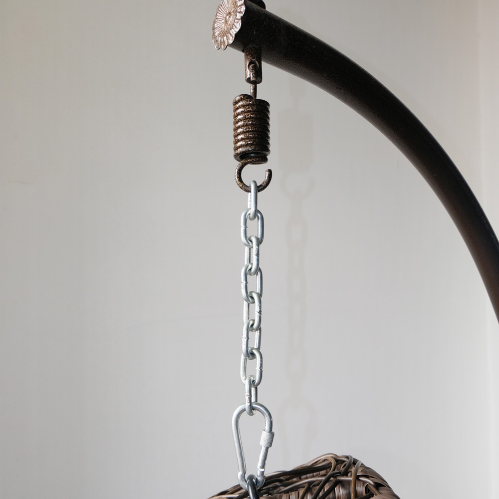 Chaise suspendue d'extérieur double canne avec support