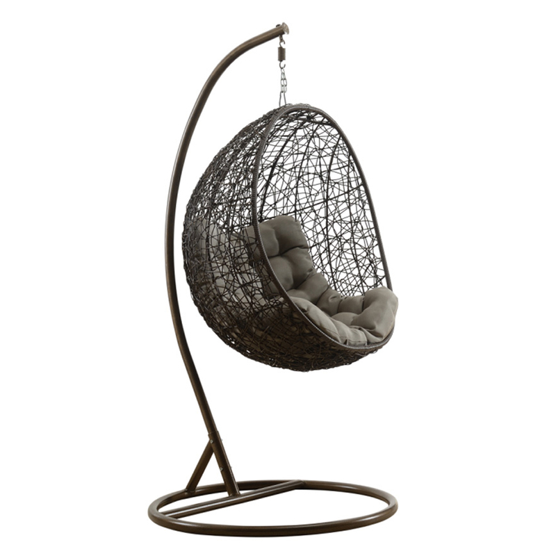 Chaise suspendue d'extérieur double canne avec support