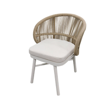 Tables et chaises d'extérieur en corde tressée en alliage d'aluminium, chaises en rotin tressé de protection solaire pour jardin de cour, ensembles de chaises en rotin de loisirs d'hôtel