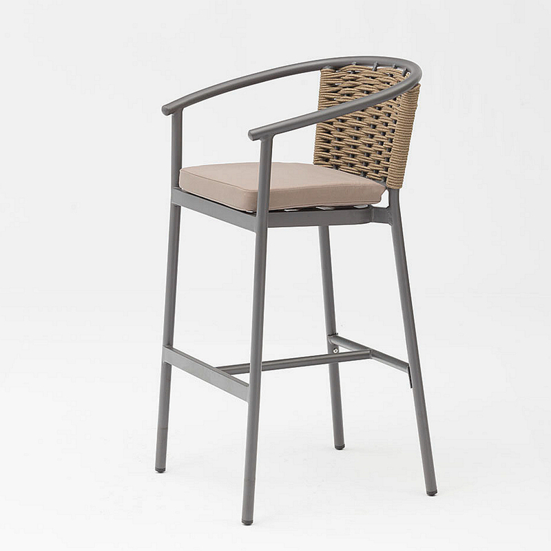 Nouvelle Crème Solaire Durable De Haute Qualité, Imperméable, Moderne, Corde Tissée, Terrasse, Bar De Jardin, Chaise De Bar En Corde Extérieure