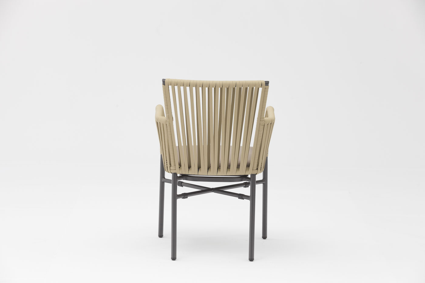 Chaise De Corde Ext&eacute;rieure De Jardin De Terrasse De Cadre En Aluminium Tress&eacute; De Corde Souple &Eacute;lastique De Conception Moderne De Nouvelle Technologie