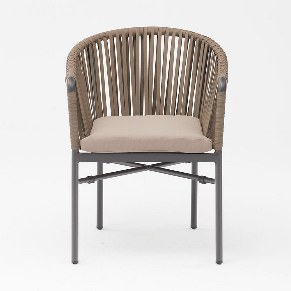 Nouvelle Offre Spéciale Corde Art Design Coussin De Dossier Souple En Aluminium Moderne Terrasse Extérieure Plage Jardin Couleur Corde Chaise