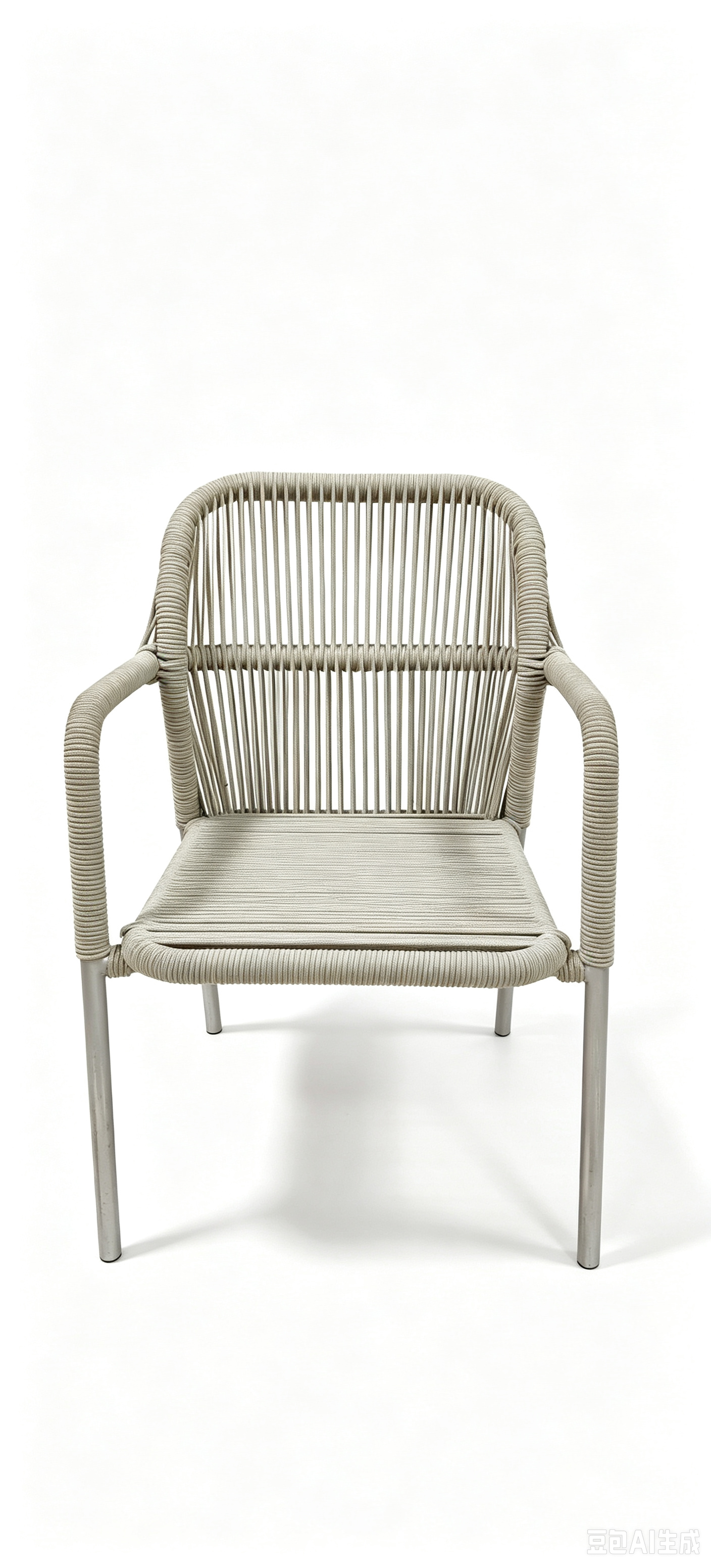 Chaise de loisirs tissée vintage – Fauteuil respirant tissé à la main avec pieds en métal stables pour terrasse et balcon