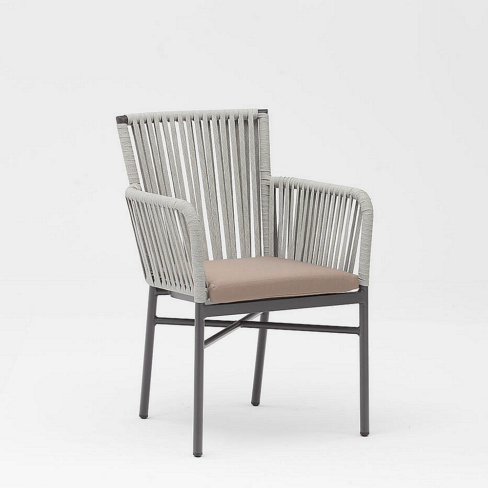 Chaise De Corde Extérieure De Jardin De Terrasse De Cadre En Aluminium Tressé De Corde Souple Élastique De Conception Moderne De Nouvelle Technologie