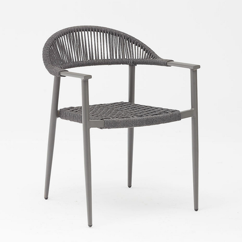 Chaise De Corde Extérieure De Jardin De Terrasse De Cadre En Aluminium Tressé De Corde Souple Élastique Durable De Nouvelle Conception Moderne