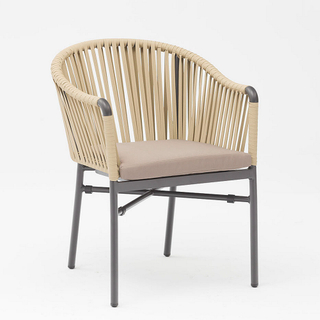 Nouvelle Offre Spéciale Corde Art Design Coussin De Dossier Souple En Aluminium Moderne Terrasse Extérieure Plage Jardin Couleur Corde Chaise