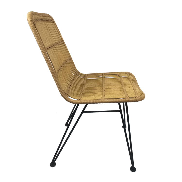 Vente en gros Restaurant en plein air Café à manger en aluminium de jardin en rotin en osier à manger Bistro chaises enduites de poudre