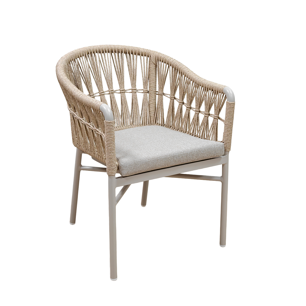 Tables et chaises d'extérieur pour familles d'accueil et terrasses de café en plein air | Meubles tissés en corde en alliage d'aluminium