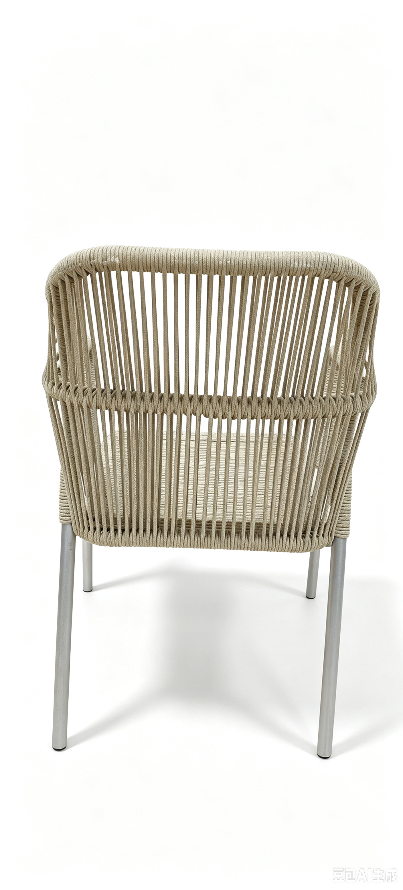 Chaise de loisirs tissée vintage – Fauteuil respirant tissé à la main avec pieds en métal stables pour terrasse et balcon