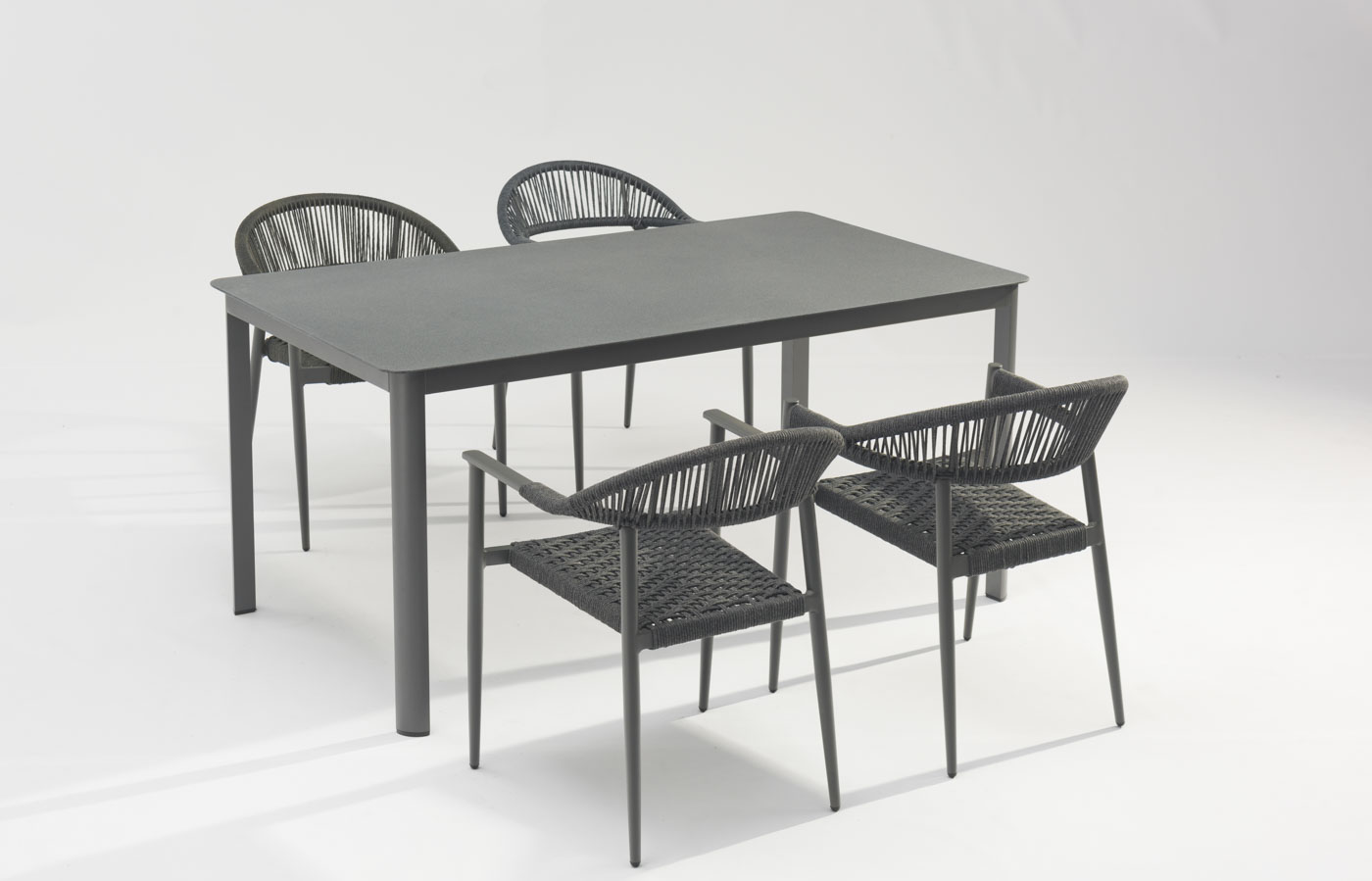 Chaise De Corde Ext&eacute;rieure De Jardin De Terrasse De Cadre En Aluminium Tress&eacute; De Corde Souple &Eacute;lastique Durable De Nouvelle Conception Moderne