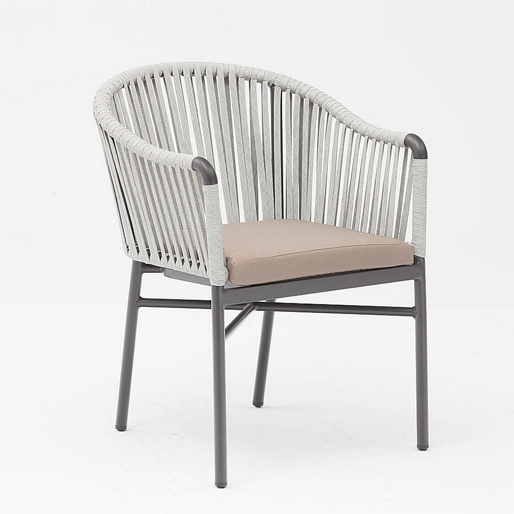 Nouvelle Offre Spéciale Corde Art Design Coussin De Dossier Souple En Aluminium Moderne Terrasse Extérieure Plage Jardin Couleur Corde Chaise