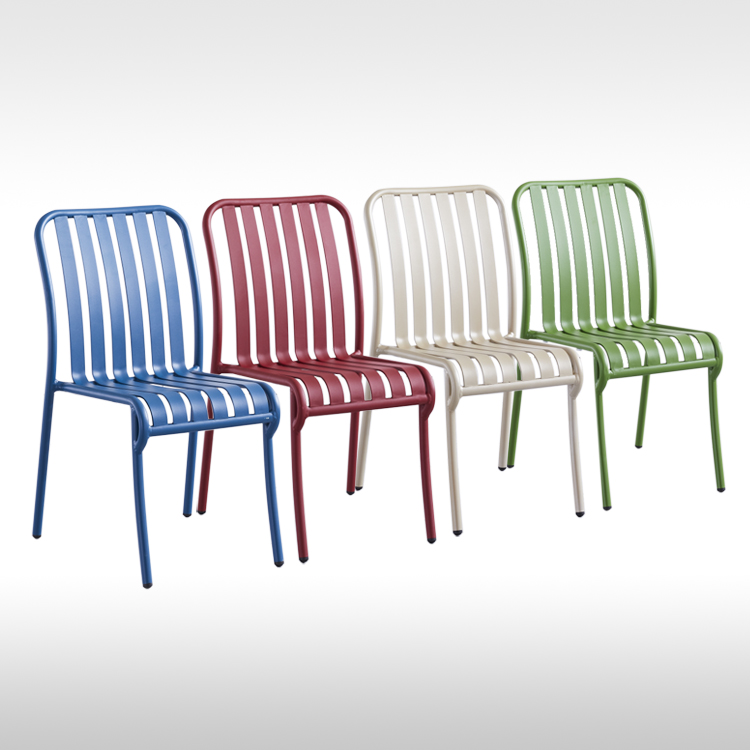 Foshan nouveau Design Bistro salle à manger jardin extérieur Restaurant Patio métal aluminium chaises empilables ensemble de Table meubles