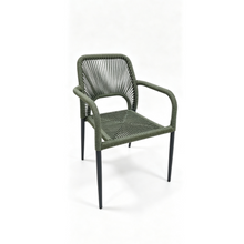 Fauteuil d'extérieur respirant – Corde tissée imperméable + cadre en aluminium robuste pour terrasse et salle à manger commerciale