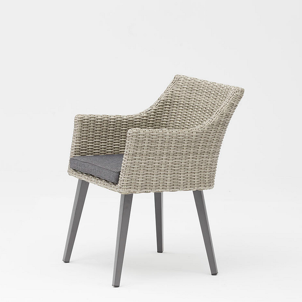 Nouveau Design Artisanal Moderne Rotin Tressé Terrasse Jardin Chaise De Plage Accoudoir Loisirs Rotin Chaise D'extérieur
