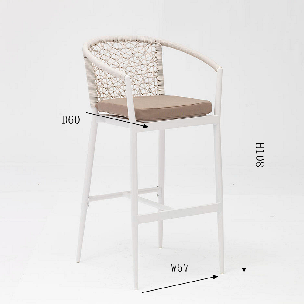 Nouvelle Technologie Populaire Conception Moderne Rotin Cadre En Aluminium Terrasse Famille F&ecirc;te Accoudoir Loisirs Chaise De Bar Ext&eacute;rieure