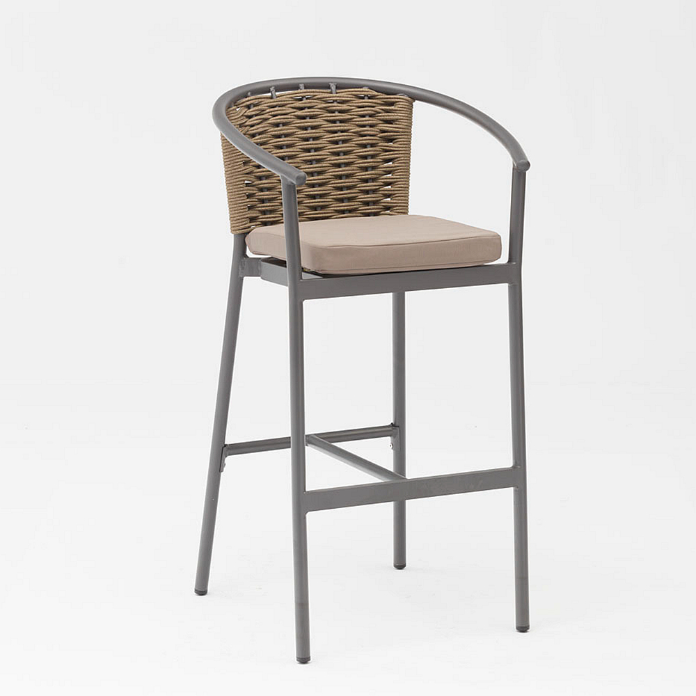 Nouvelle Crème Solaire Durable De Haute Qualité, Imperméable, Moderne, Corde Tissée, Terrasse, Bar De Jardin, Chaise De Bar En Corde Extérieure