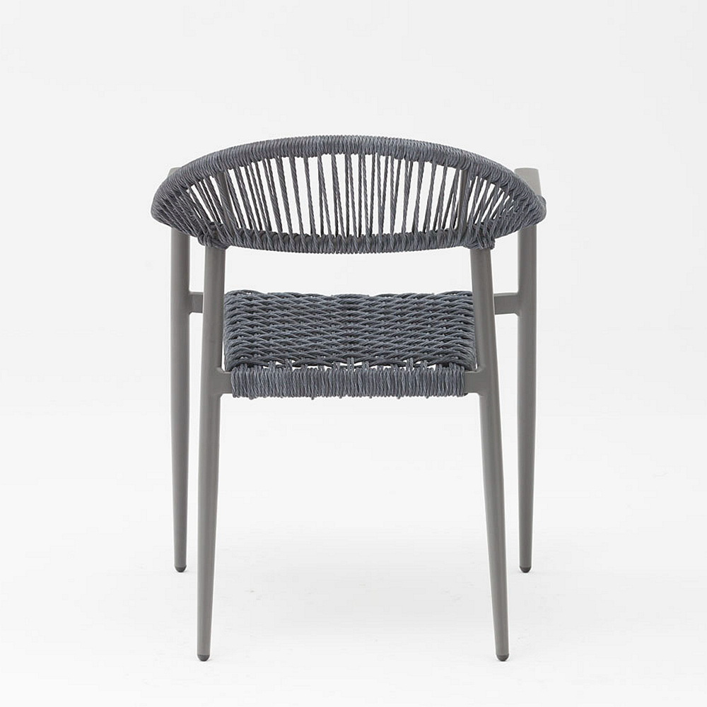 Chaise De Corde Extérieure De Jardin De Terrasse De Cadre En Aluminium Tressé De Corde Souple Élastique Durable De Nouvelle Conception Moderne