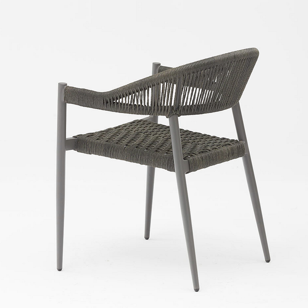 Nouveau Design Durable Corde Souple Élastique Cadre En Aluminium Tressé Moderne Jardin Terrasse Corde Chaise D'extérieur