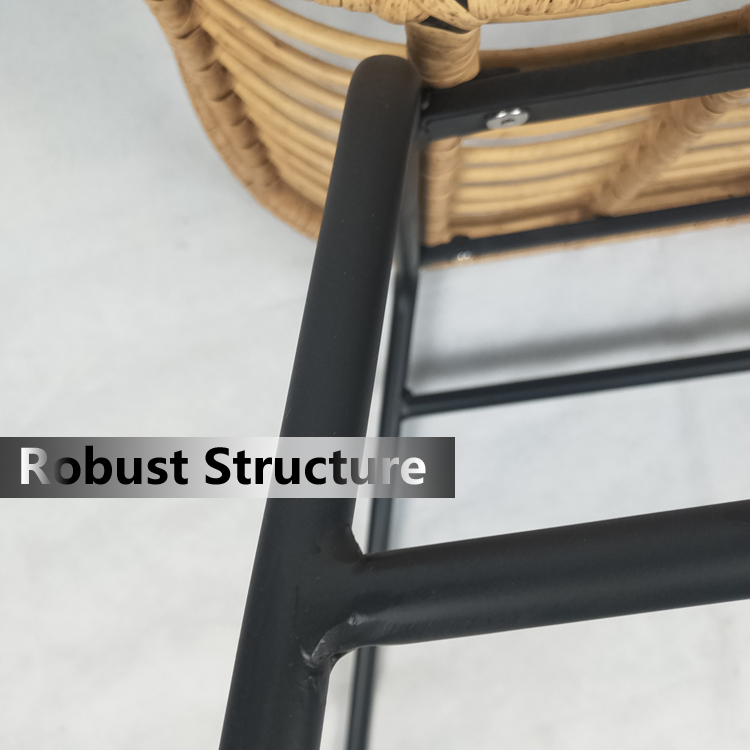Jardin extérieur moderne café loisirs chaise Restaurant Patio salle à manger fer canne rotin / osier chaises ensemble