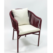 Fauteuil de loisirs incurvé en corde tissée avec coussin rembourré doux, pour utilisation intérieure et extérieure de café de Patio à domicile