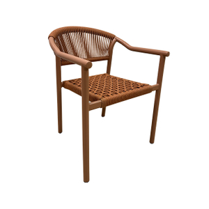 Ensemble de salle à manger d'extérieur tissé en corde, Table et chaises avec cadre en aluminium léger, meubles de jardin résistants à toutes les intempéries