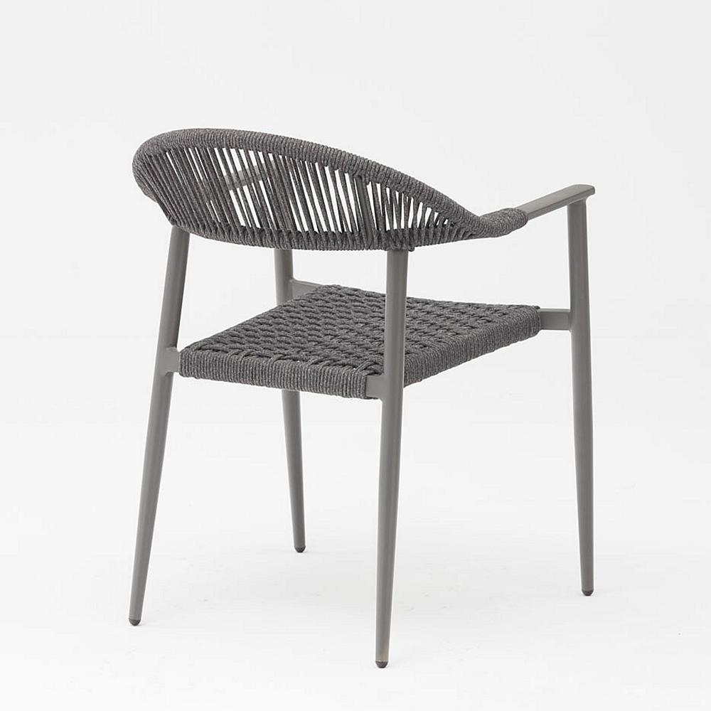 Chaise De Corde Extérieure De Jardin De Terrasse De Cadre En Aluminium Tressé De Corde Souple Élastique Durable De Nouvelle Conception Moderne