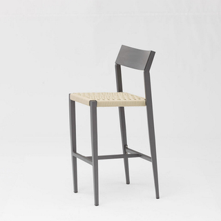 Nouvelle Offre Spéciale Corde Art Design Moderne Élastique Coussin De Dos Souple En Aluminium Jardin Terrasse Pub Chaise De Bar Extérieure