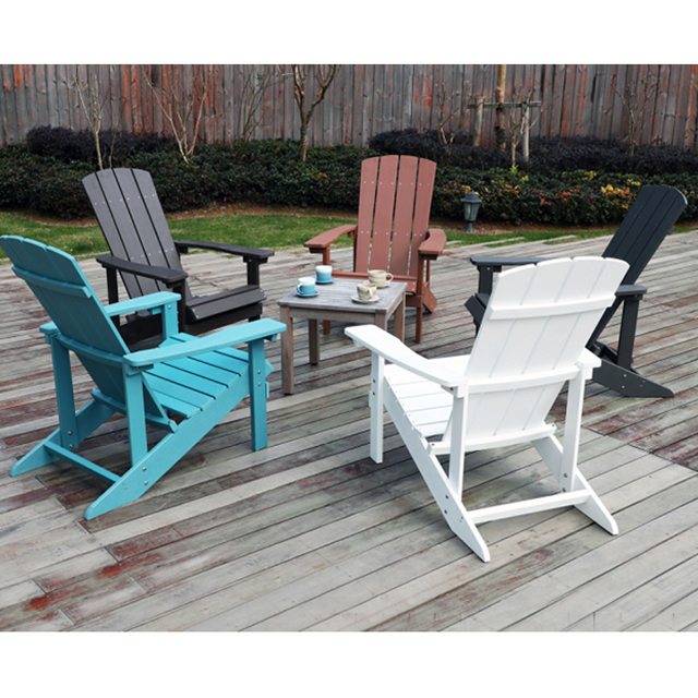 Haute qualité étanche extérieur jardin Patio plage classique salon pliant en plastique dur Polywoo Adirondack chaises meubles