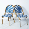 Vente chaude de haute qualité en métal empilable en plein air jardin Patio Bistro salle à manger français rotin / osier en aluminium chaises meubles