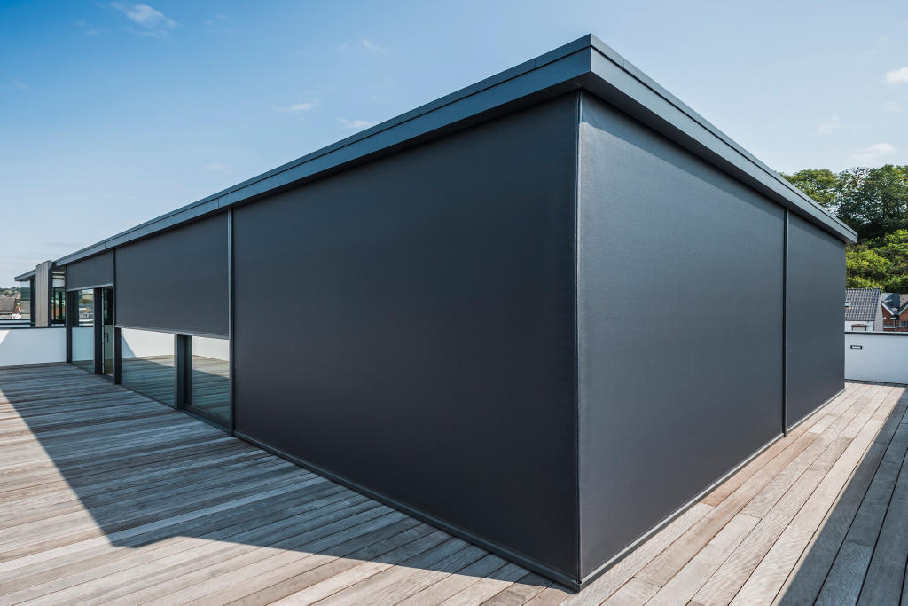 Balcon extérieur occultant automatique motorisé écran solaire rouleau étanche stores intelligents coutume