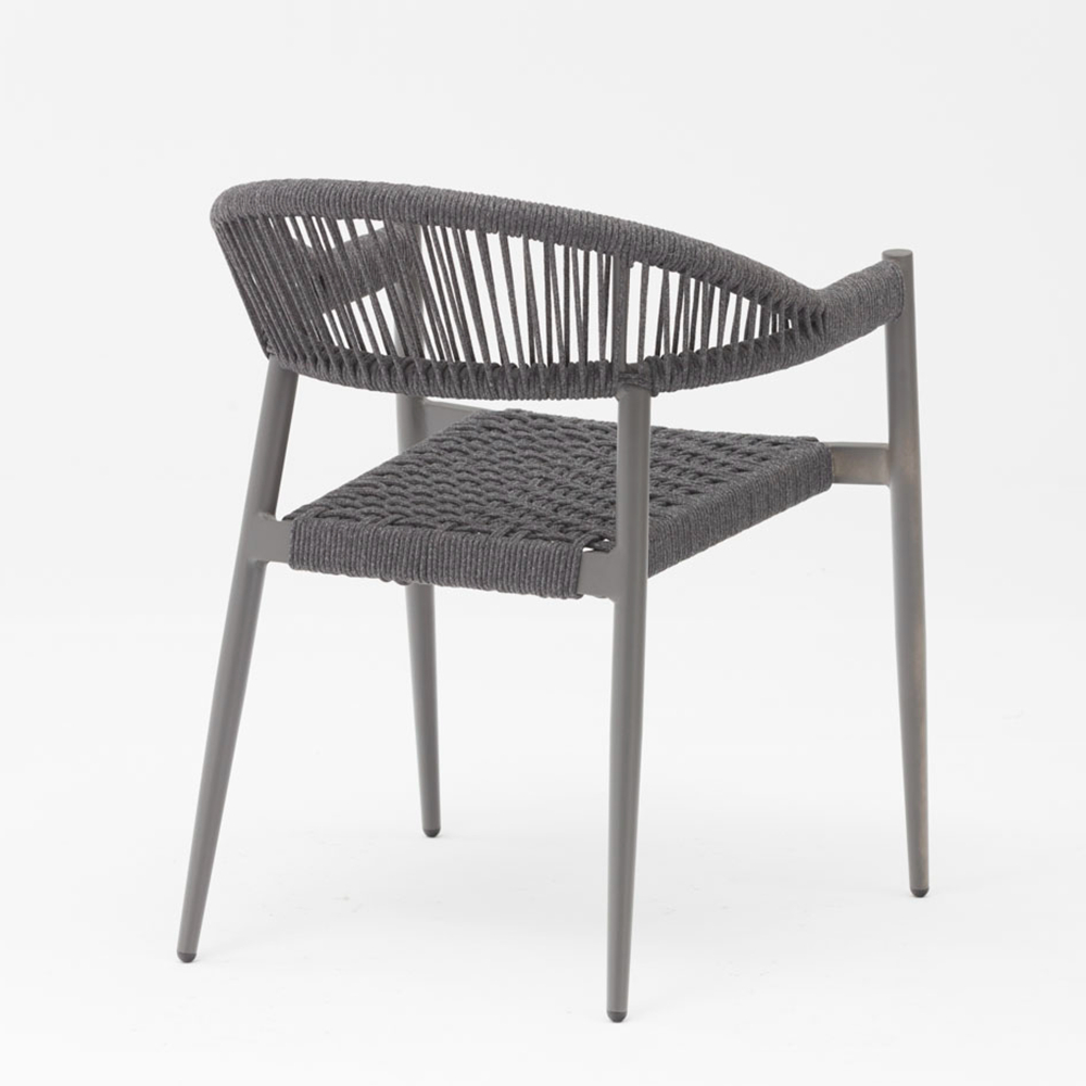 Nouveau Design Durable Corde Souple Élastique Cadre En Aluminium Tressé Moderne Jardin Terrasse Corde Chaise D'extérieur