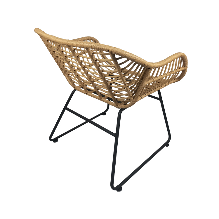 Jardin extérieur moderne café loisirs chaise Restaurant Patio salle à manger fer canne rotin / osier chaises ensemble