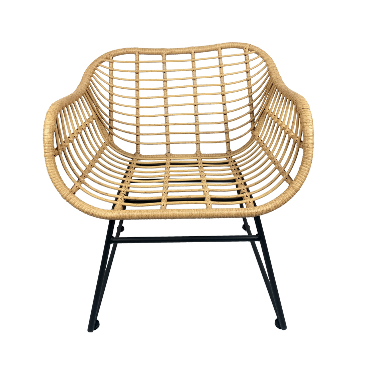 Jardin extérieur moderne café loisirs chaise Restaurant Patio salle à manger fer canne rotin / osier chaises ensemble