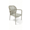 Chaise de loisirs tissée vintage – Fauteuil respirant tissé à la main avec pieds en métal stables pour terrasse et balcon
