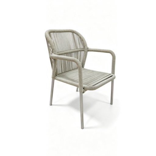 Chaise de loisirs tissée vintage – Fauteuil respirant tissé à la main avec pieds en métal stables pour terrasse et balcon