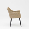 Nouveau Design Artisanal Moderne Rotin Tressé Terrasse Jardin Chaise De Plage Accoudoir Loisirs Rotin Chaise D'extérieur