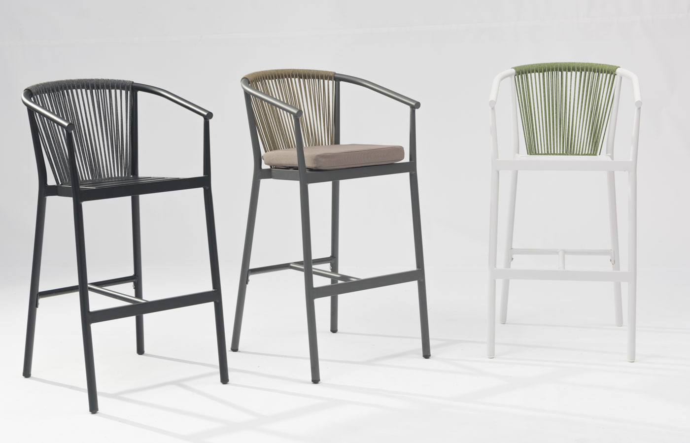 Nouvelle Crème Solaire Durable De Haute Qualité, Imperméable, Moderne, Corde Tissée, Terrasse, Bar De Jardin, Chaise De Bar En Corde Extérieure