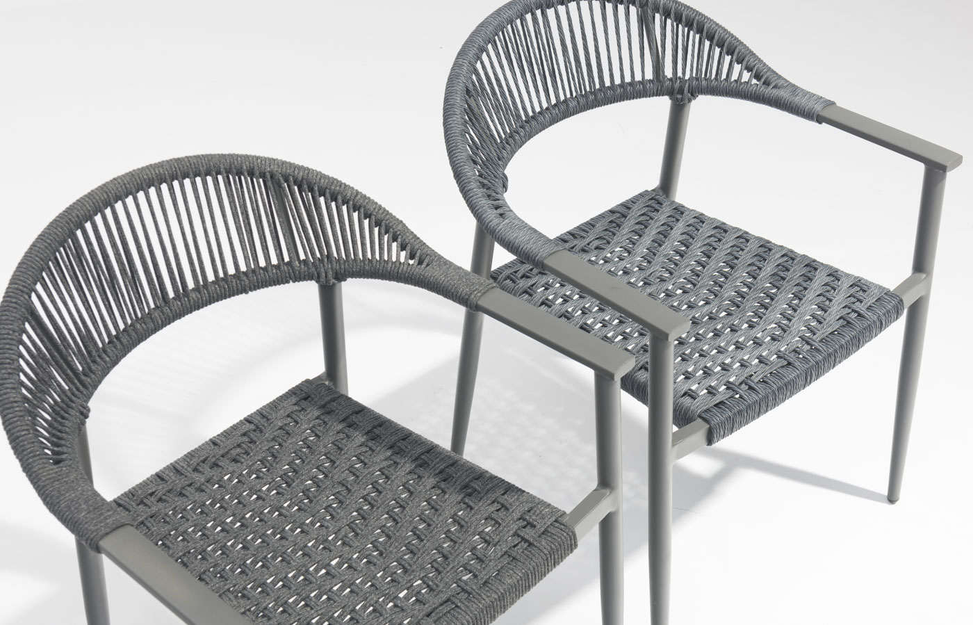 Chaise De Corde Ext&eacute;rieure De Jardin De Terrasse De Cadre En Aluminium Tress&eacute; De Corde Souple &Eacute;lastique Durable De Nouvelle Conception Moderne