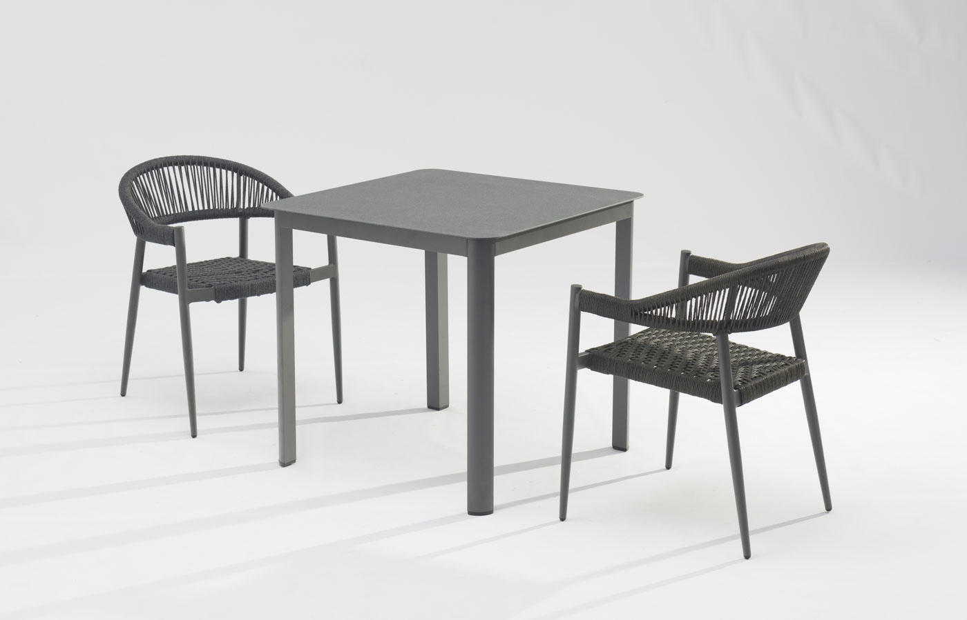 Nouveau Design Durable Corde Souple &Eacute;lastique Cadre En Aluminium Tress&eacute; Moderne Jardin Terrasse Corde Chaise D'ext&eacute;rieur