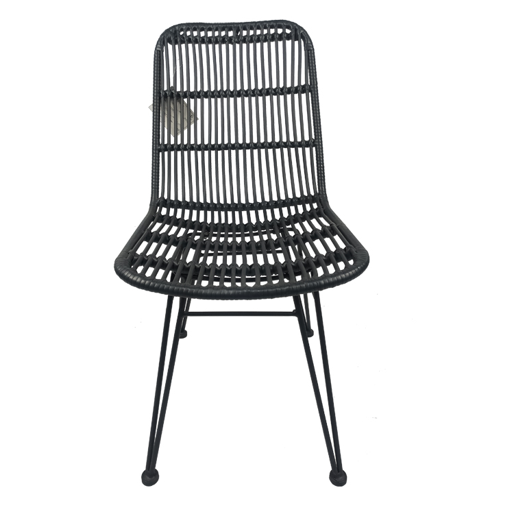 Vente en gros Restaurant en plein air Café à manger en aluminium de jardin en rotin en osier à manger Bistro chaises enduites de poudre