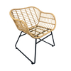 Jardin extérieur moderne café loisirs chaise Restaurant Patio salle à manger fer canne rotin / osier chaises ensemble