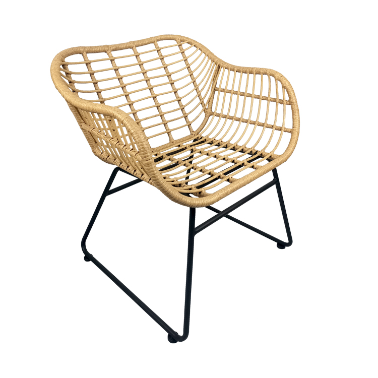 Jardin extérieur moderne café loisirs chaise Restaurant Patio salle à manger fer canne rotin / osier chaises ensemble