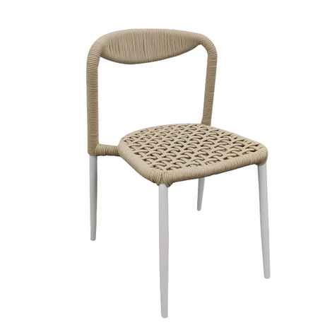 Tables et chaises de cour extérieure, chaises en alliage d'aluminium de Villa, Tables et chaises tressées pour café de loisirs
