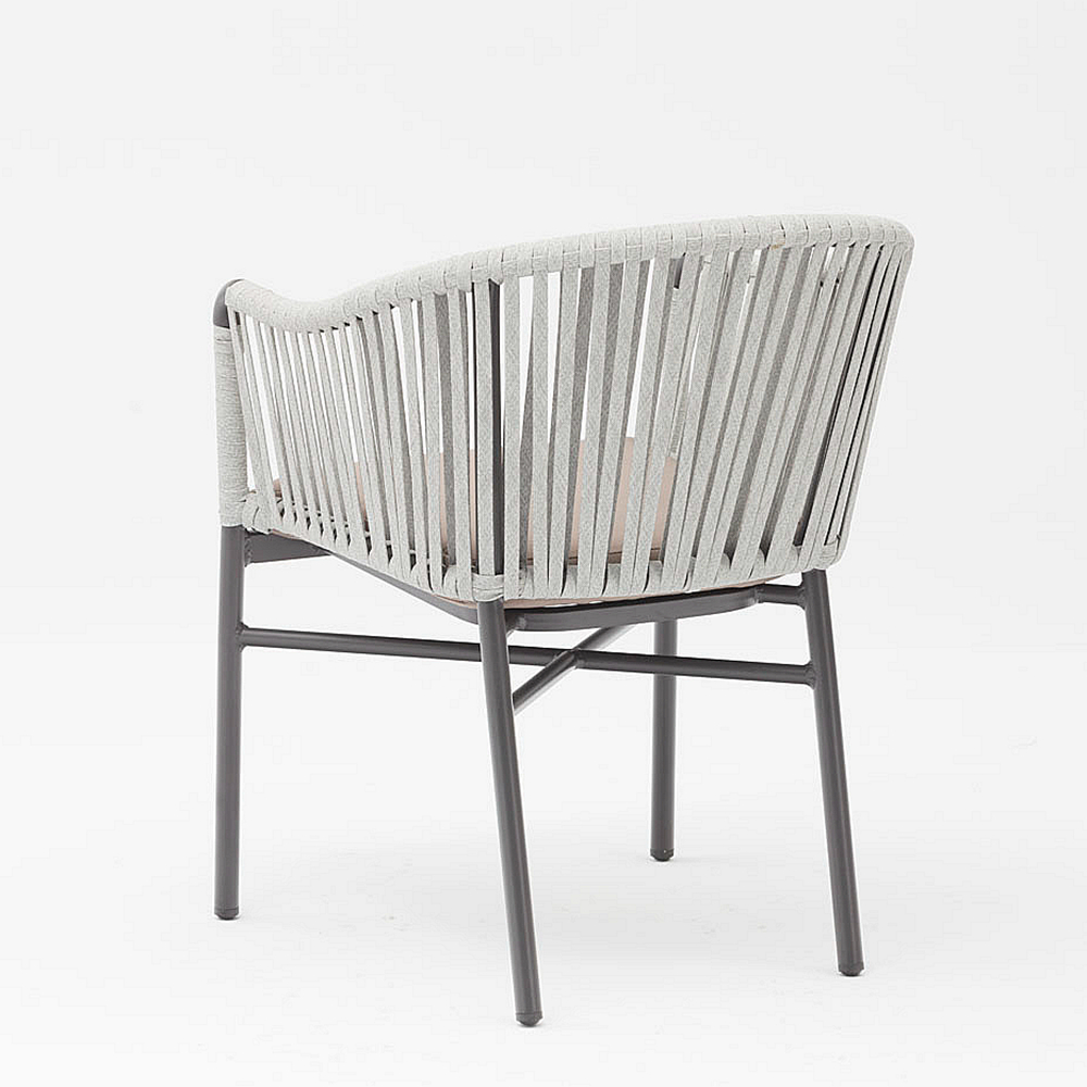 Nouvelle Offre Spéciale Corde Art Design Coussin De Dossier Souple En Aluminium Moderne Terrasse Extérieure Plage Jardin Couleur Corde Chaise