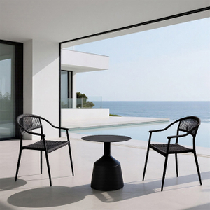 Ensemble de meubles d'extérieur en rotin et aluminium, chaises de salle à manger de luxe légères, imperméables et antirouille pour café/bistro/balcon