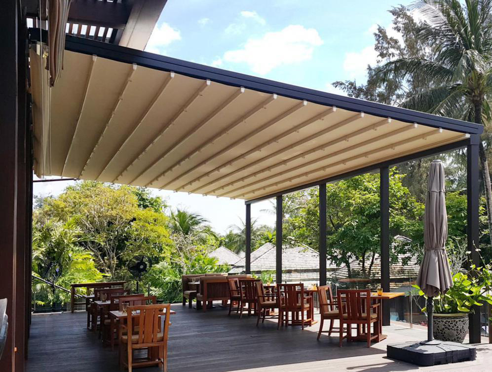 Auvent automatique rétractable motorisé par aluminium fait sur commande de balcon de toit de patio extérieur de jardin