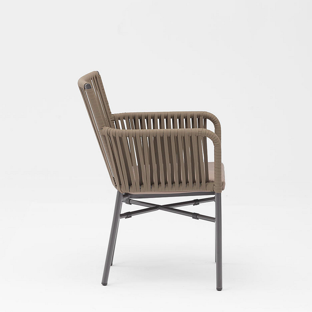 Chaise De Corde Extérieure De Jardin De Terrasse De Cadre En Aluminium Tressé De Corde Souple Élastique De Conception Moderne De Nouvelle Technologie