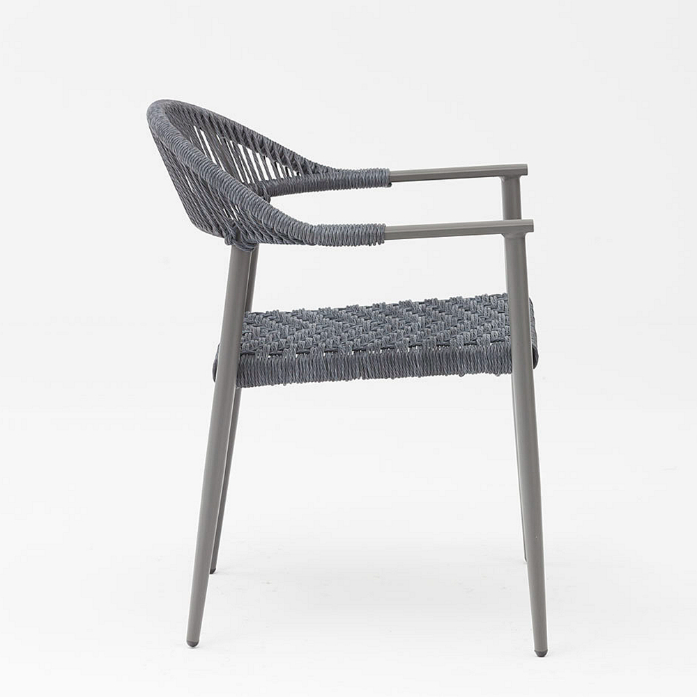 Chaise De Corde Extérieure De Jardin De Terrasse De Cadre En Aluminium Tressé De Corde Souple Élastique Durable De Nouvelle Conception Moderne